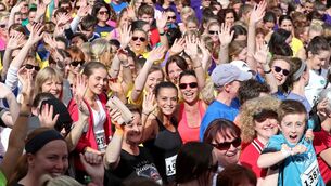 <p> Faces in the crowd, at the start of The Echo Women's Mini Marathon back in 2017. Picture: Jim Coughlan.</p>
