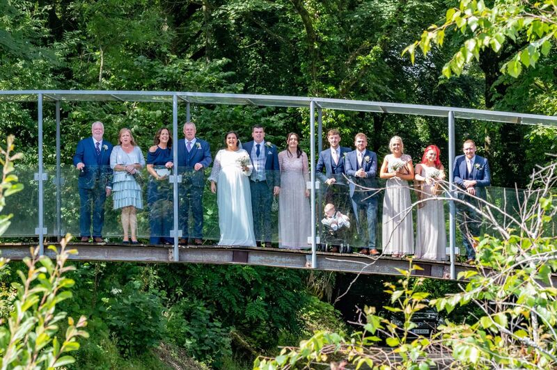 Noel Byrne and Laura O'Donnell with their bridal party and parents. Noel Byrne and Laura O'Donnell with their bridal party and parents.