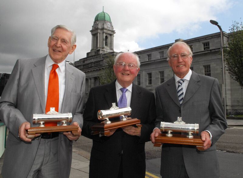 Billa O'Connell (centre), pictured with Michael Twomey and Frank Duggan when they were were conferred with the Freedom of the City of Cork by Cork City council. Billa O'Connell (centre), pictured with Michael Twomey and Frank Duggan when they were were conferred with the Freedom of the City of Cork by Cork City council.
