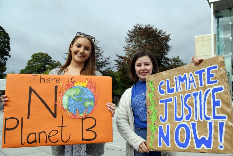 Alicia O'Sullivan, UCC Students Union environmental officer, (left) and Amy O'Brien, climate justice activist, two of the speakers at a Pre-Global Climate Strike Rally at UCC organised by UCC Students Union. Picture Denis Minihane. Alicia O'Sullivan, UCC Students Union environmental officer, (left) and Amy O'Brien, climate justice activist, two of the speakers at a Pre-Global Climate Strike Rally at UCC organised by UCC Students Union. Picture Denis Minihane.