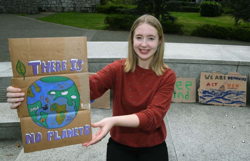 Meadhbh Keogh, UCC student, at a Pre-Global Climate Strike Rally at UCC organised by UCC Students Union. Picture Denis Minihane. Meadhbh Keogh, UCC student, at a Pre-Global Climate Strike Rally at UCC organised by UCC Students Union. Picture Denis Minihane.