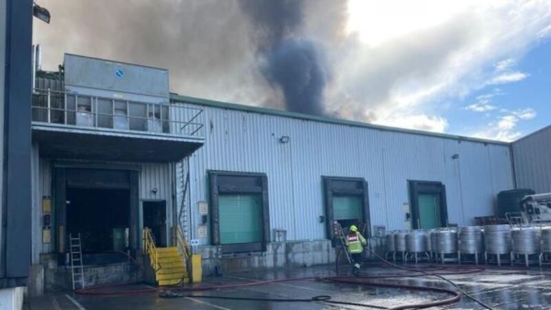 Emergency services respond to major fire at Glenisk yoghurt factory Emergency services respond to major fire at Glenisk yoghurt factory