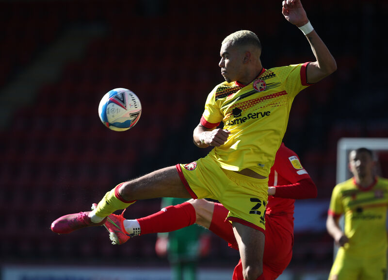 Walsall's Tyreik Wright in action during the Sky Bet League Two match. Walsall's Tyreik Wright in action during the Sky Bet League Two match.