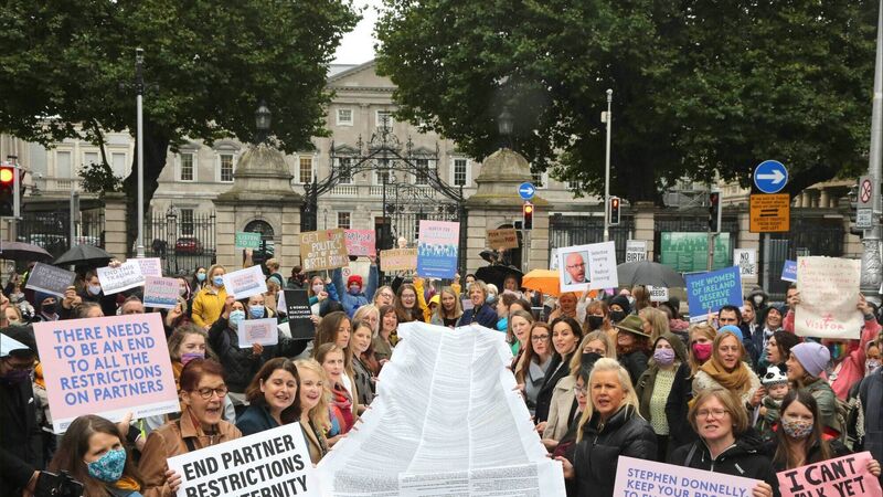 Cork campaigners take part in Dublin protest at ongoing maternity restrictions Cork campaigners take part in Dublin protest at ongoing maternity restrictions