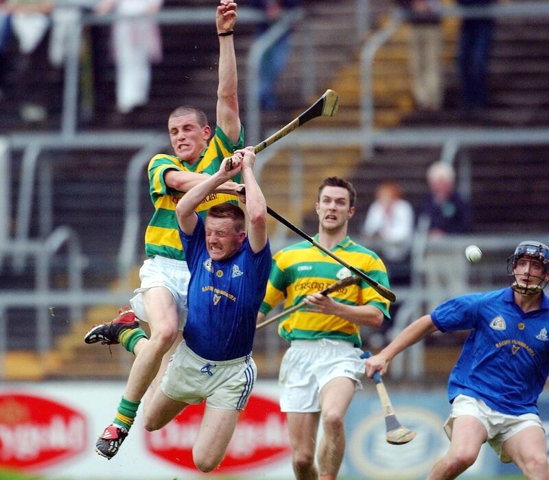 Blackrock's Paul Tierney and Ivan O'Mahony of St Finbarr's vie for possession in the Permanent TSB Cork SHC in 2002. The clubs meet on Sunday in their final Group C game in the Co-op SuperStores Premier SHC. Picture: Des Barry