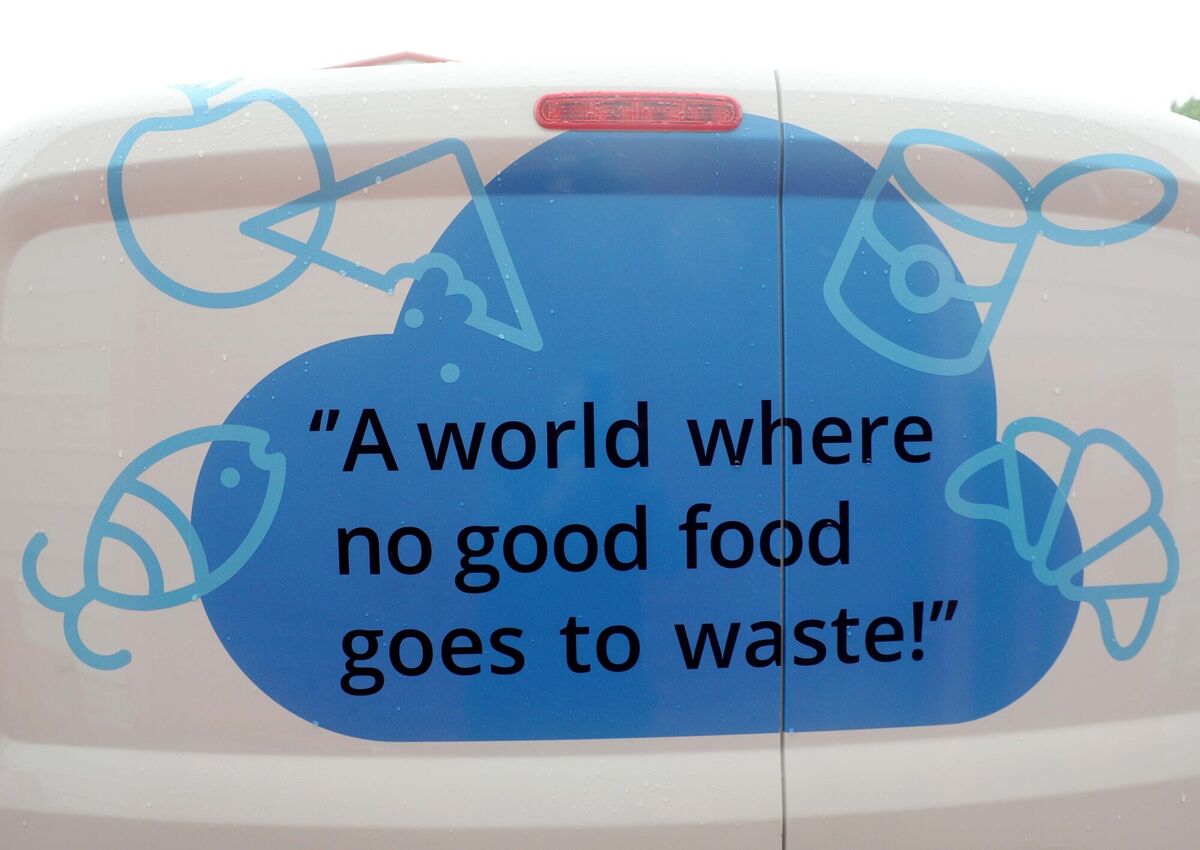 Wording on the back of a FoodCloud Hubs van. Picture: Denis Minihane. Wording on the back of a FoodCloud Hubs van. Picture: Denis Minihane.