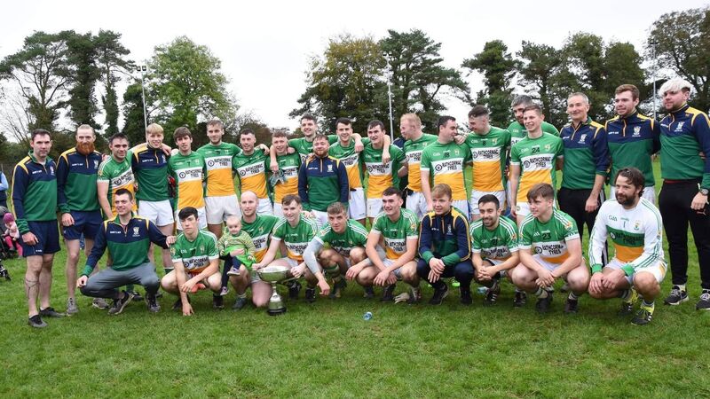 Bride Rovers footballers celebrate their third junior A championship win with victory over Cobh