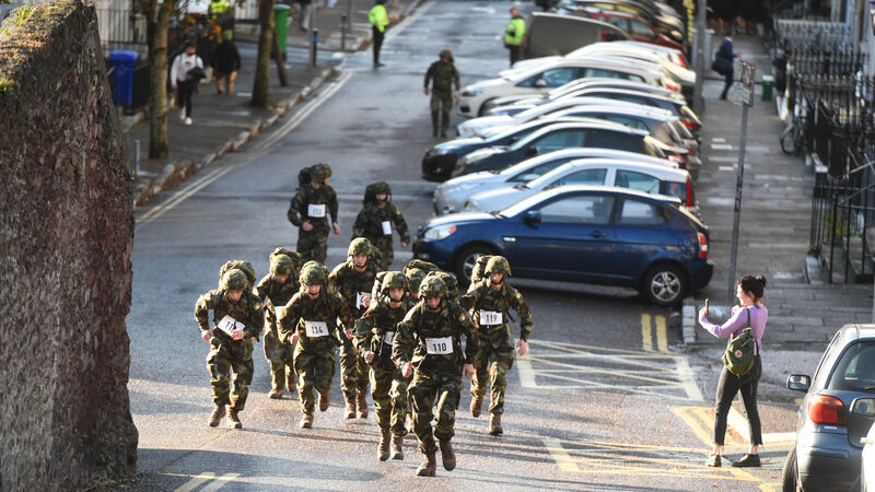 WATCH: Defence Forces in Cork brave St Patrick's Hill for charity