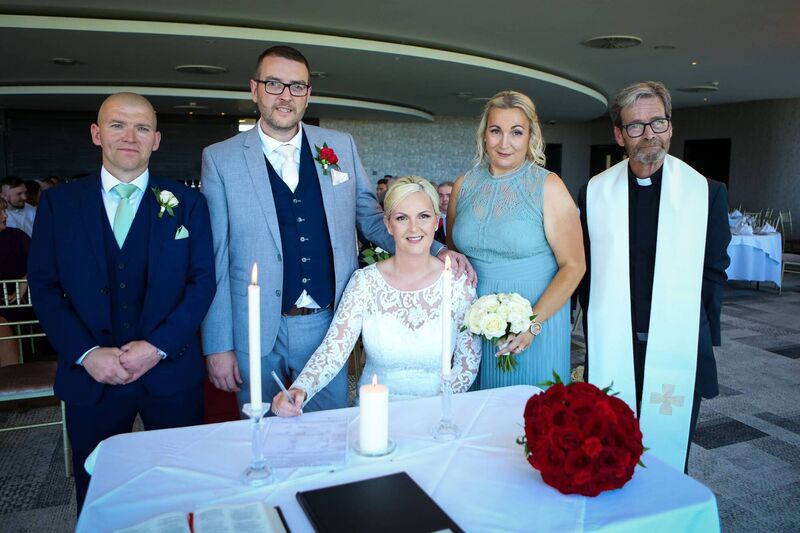 Teresa used her mother’s wedding ring and Liam used his dad’s - which was very special. Teresa used her mother’s wedding ring and Liam used his dad’s - which was very special.