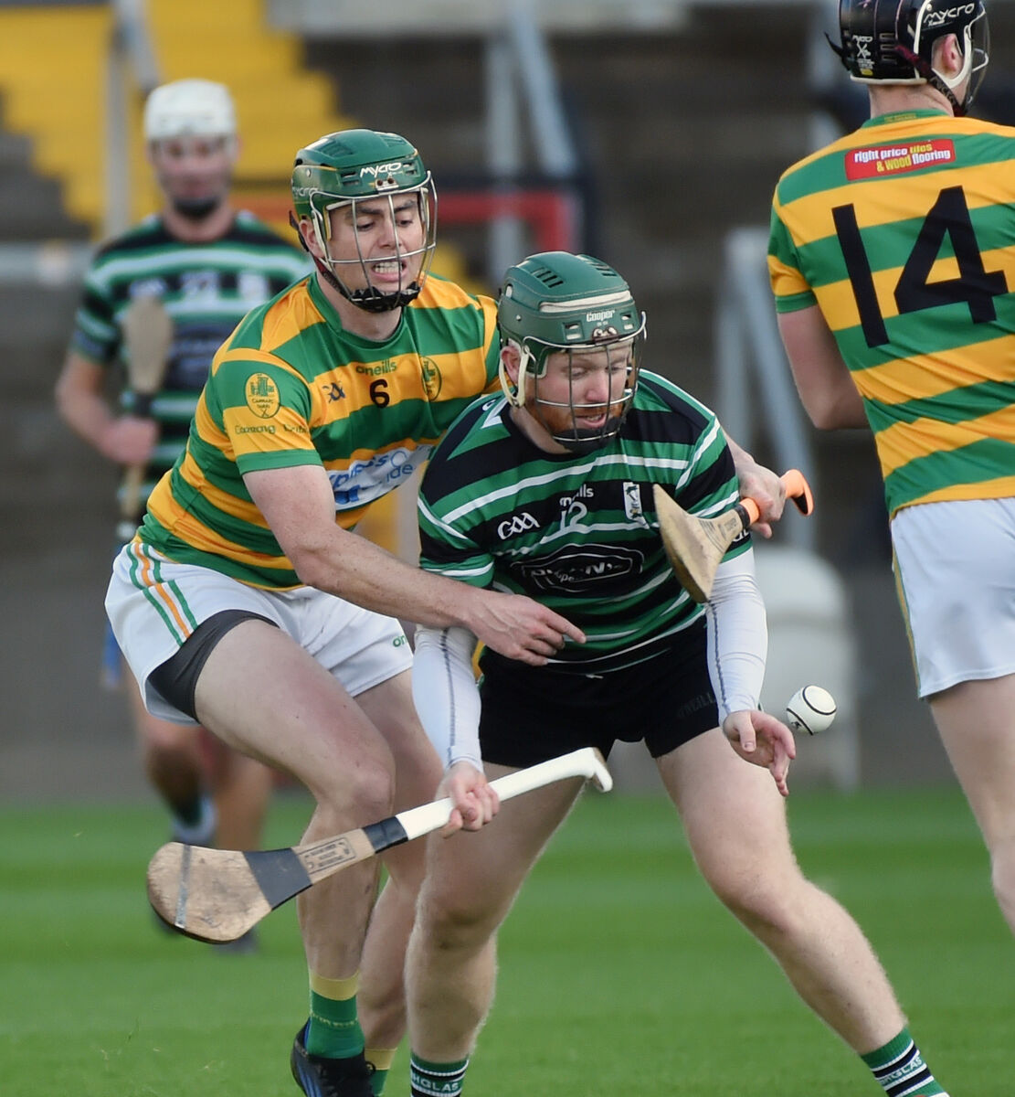 Douglas' Mark O'Connor is tackled by Blackrock's Cathal McCormack. Picture: Eddie O'Hare