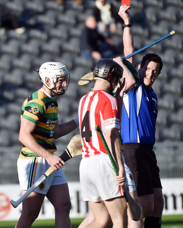 Glen Rovers' Patrick Horgan is sent off be referee Simon Stokes. Picture: Eddie O'Hare Glen Rovers' Patrick Horgan is sent off be referee Simon Stokes. Picture: Eddie O'Hare