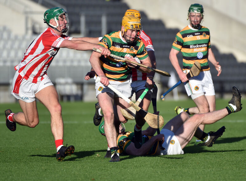 Glen Rovers David Noonan bursting past Imokilly's Mark McCarthy. Picture: Eddie O'Hare Glen Rovers David Noonan bursting past Imokilly's Mark McCarthy. Picture: Eddie O'Hare