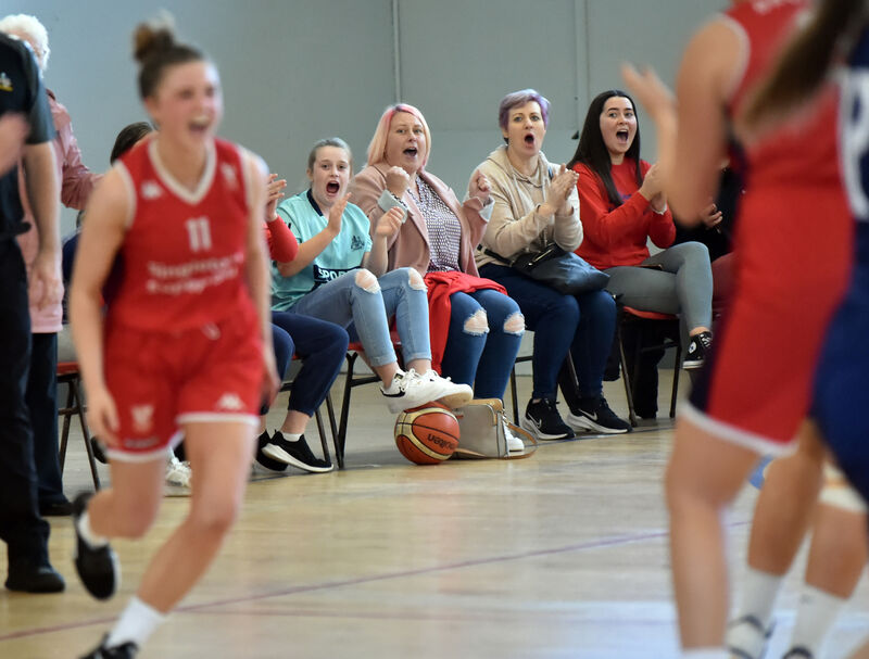 Brunell supporters celebrate at the final whistle in their win over DCU Mercy in the Women's Super league at The Parochial Hall. Picture: Eddie O'Hare Brunell supporters celebrate at the final whistle in their win over DCU Mercy in the Women's Super league at The Parochial Hall. Picture: Eddie O'Hare