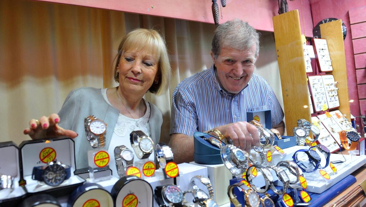 Stephen and Mary Gleeson at Stephen Gleeson Jewellers at 11 Castle St, Cork. 