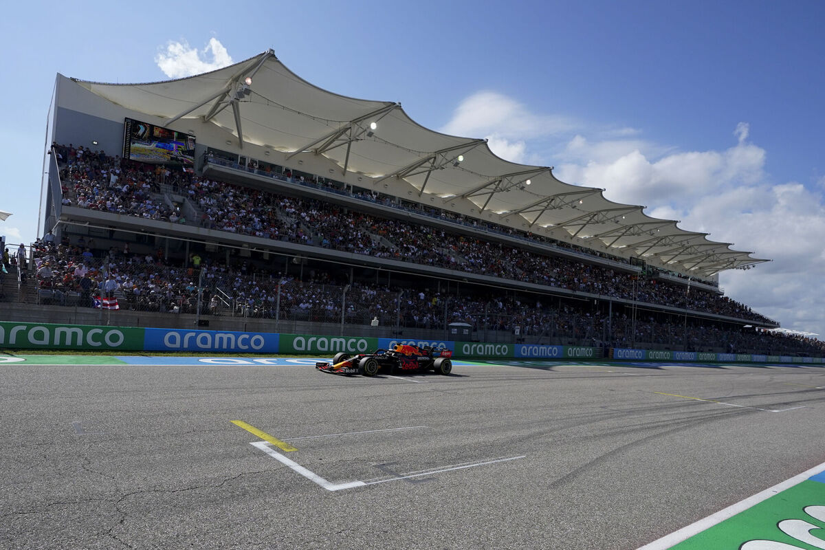 Red Bull driver Max Verstappen races past the grandstand to win the F1 US Grand Prix last weekend. F1 has gone from a top polluter to carbon neutral by 2030. Picture: AP Photo/Darron Cummings, Pool