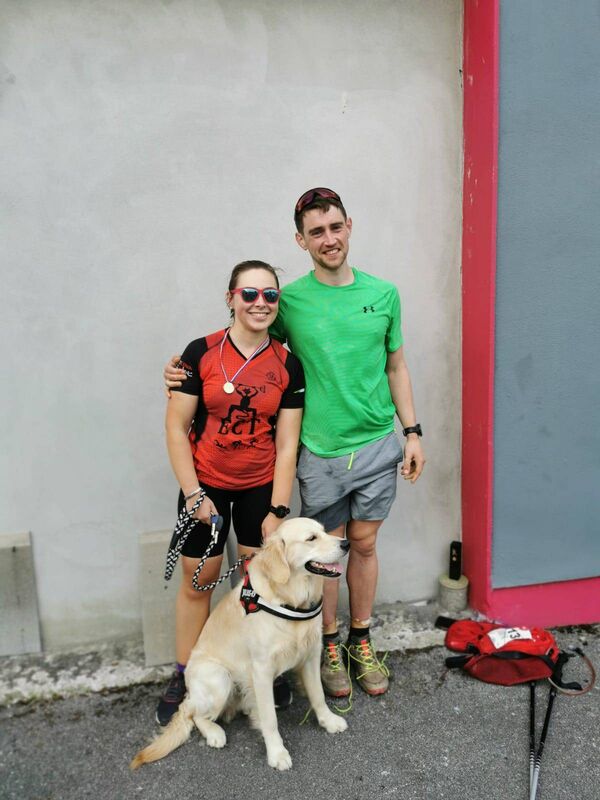 Kieran O'Byrne with girlfriend Rachelle and dog Kobe.