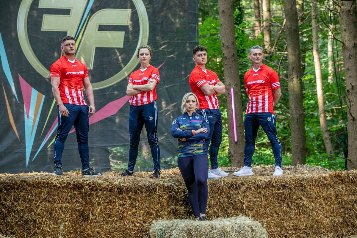The McCarthy family from Cork city on Ireland's Fittest Family, with their Cork coach Anna Geary.