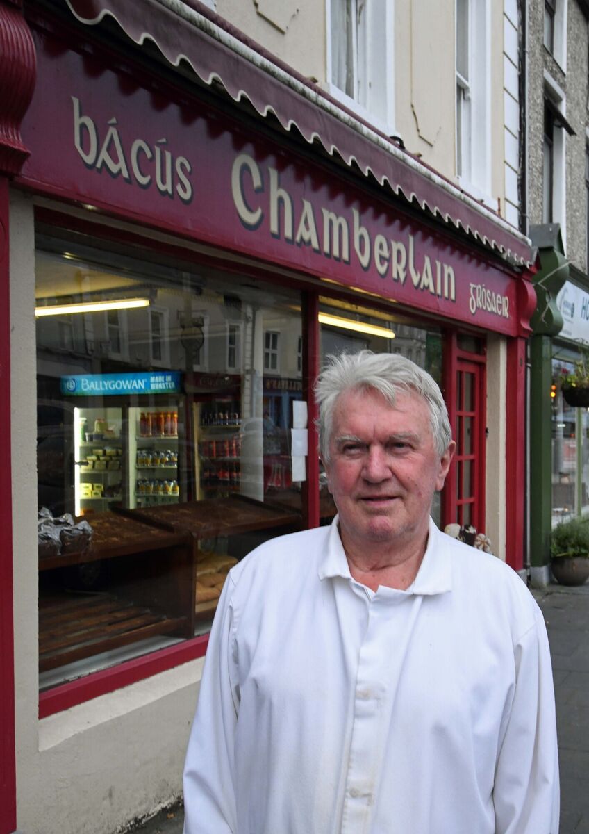 Seanie Chamberlain, owner, in front of Chamberlain's Shop & Bakery, Mitchelstown. Picture: Denis Minihane. Seanie Chamberlain, owner, in front of Chamberlain's Shop & Bakery, Mitchelstown. Picture: Denis Minihane.