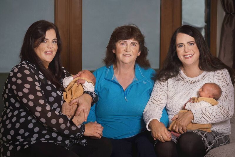 Michelle Lewis and Carol Murray. Their mother Mary is also pictured, with baby Julie and baby Keva. Picture: Kate J Daniel 