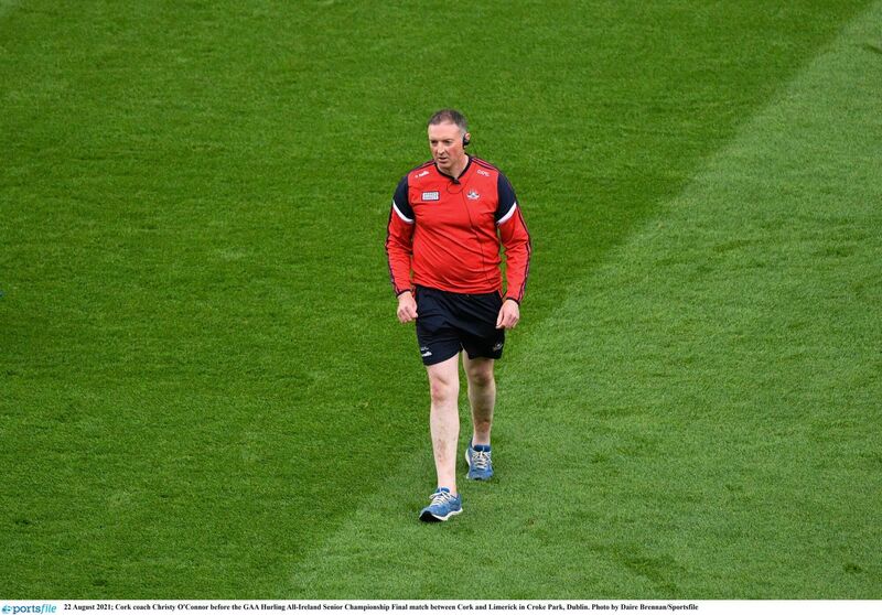 Cork hurling coach Christy O'Connor before the 2021 All-Ireland hurling final loss in Croke Park. Picture: Daire Brennan/Sportsfile Cork hurling coach Christy O'Connor before the 2021 All-Ireland hurling final loss in Croke Park. Picture: Daire Brennan/Sportsfile