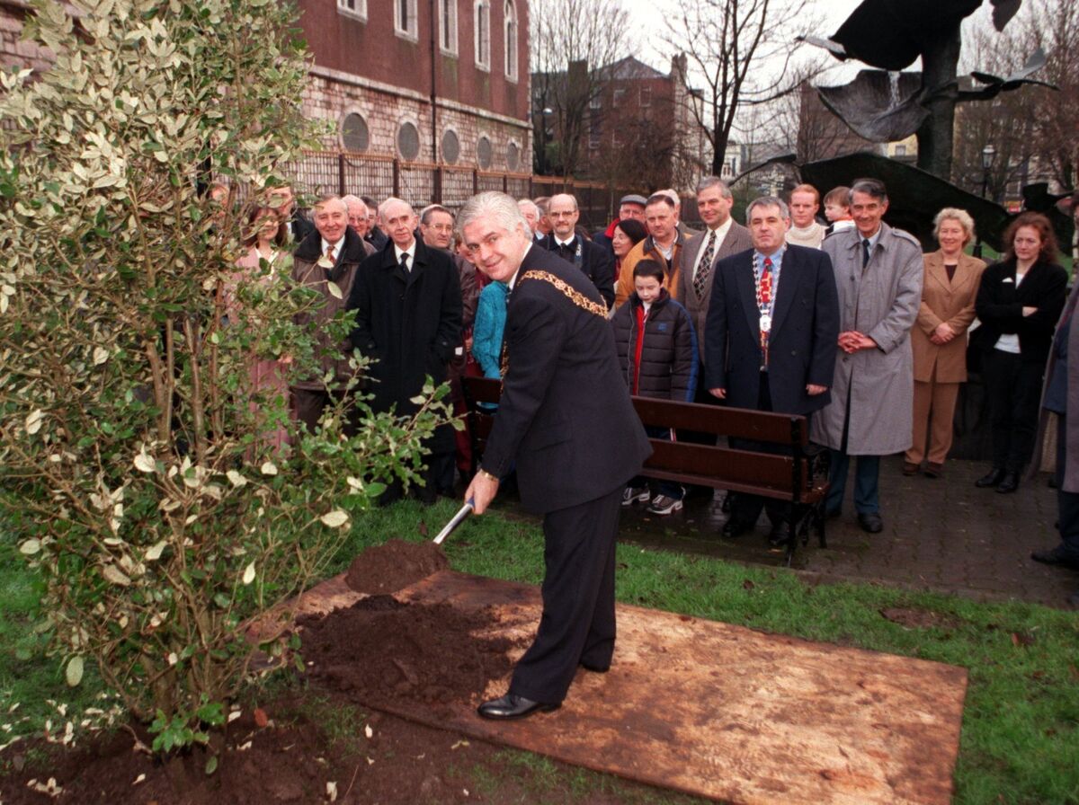 1998: The Lord Mayor of Cork Cllr Joe O'Flynn planting a tree of Liberty, symbolised by the Evergreen Oak to commemorate the 1798 rebellion at Bishop Lucey Park. Picture: Eddie O'Hare 1998: The Lord Mayor of Cork Cllr Joe O'Flynn planting a tree of Liberty, symbolised by the Evergreen Oak to commemorate the 1798 rebellion at Bishop Lucey Park. Picture: Eddie O'Hare