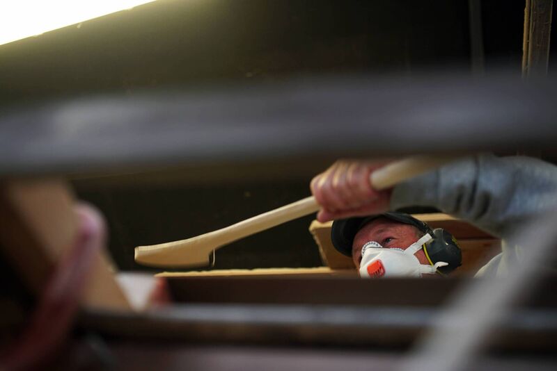 Denis Ahern works on the wood smoothing machine to finish a hurley. Picture: Mostafa Darwish. Denis Ahern works on the wood smoothing machine to finish a hurley. Picture: Mostafa Darwish.