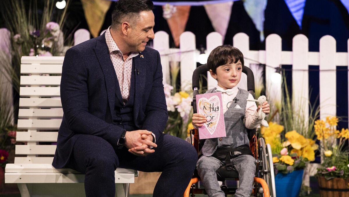 King and his father David are pictured before The Late Late Show for a special segment on RTÉ Toy Show Appeal. Picture Andrees Poveda. King and his father David are pictured before The Late Late Show for a special segment on RTÉ Toy Show Appeal. Picture Andrees Poveda.