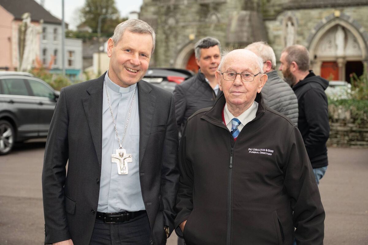 Bishop Fintan Gavin and Larry O'Sullivan of Pat O'Sullivan and Sons Funeral Directors, at the parish centre, Clonakilty, for the publication of new pastoral guidelines and resources for funerals in the parishes of the Diocese of Cork and Ross. Picture: Tom Hayes Bishop Fintan Gavin and Larry O'Sullivan of Pat O'Sullivan and Sons Funeral Directors, at the parish centre, Clonakilty, for the publication of new pastoral guidelines and resources for funerals in the parishes of the Diocese of Cork and Ross. Picture: Tom Hayes