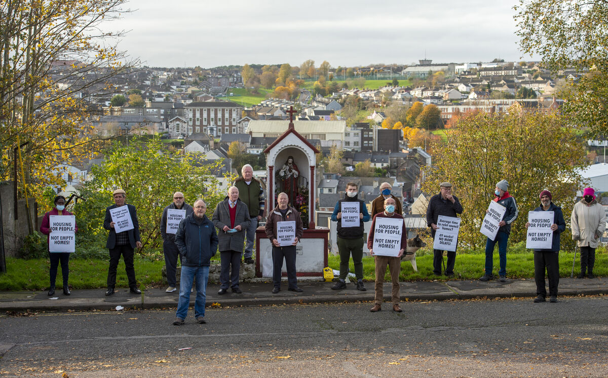 Mick Barry TD with residents of Suttons Buildings and Roches Buildings. Picture Dan Linehan Mick Barry TD with residents of Suttons Buildings and Roches Buildings. Picture Dan Linehan
