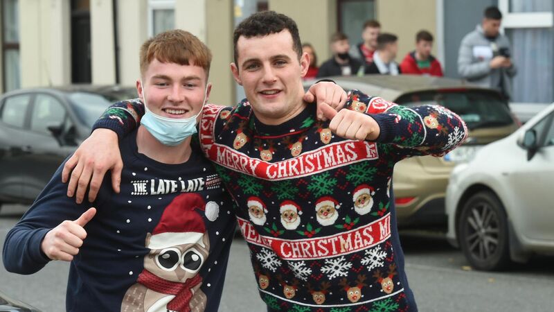 Christmas jumpers were much in evidence as hundreds of UCC and MTU students gathered in pubs on the day Ireland's pubs revert to midnight closing due to Covid restrictions. Picture: Larry Cummins Christmas jumpers were much in evidence as hundreds of UCC and MTU students gathered in pubs on the day Ireland's pubs revert to midnight closing due to Covid restrictions. Picture: Larry Cummins