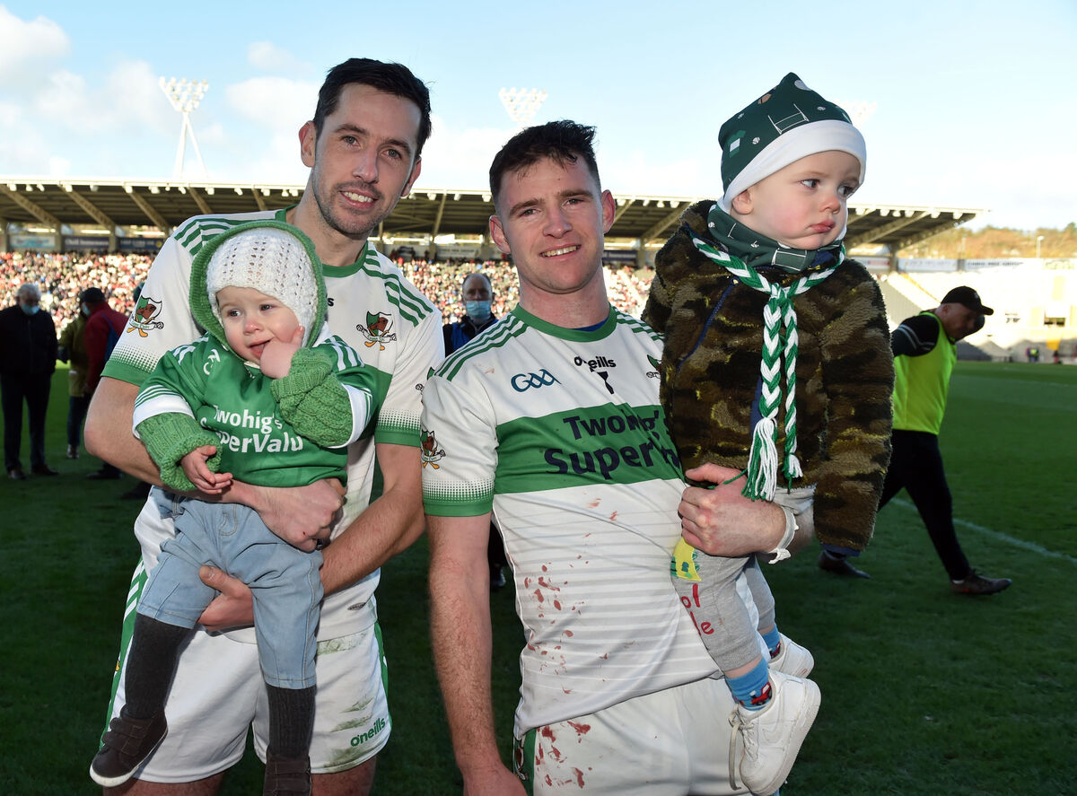 Kanturk players Alan Sheehy and his daughter Bonnie and Lorcan O'Neill and his son Pearse. Picture: Eddie O'Hare