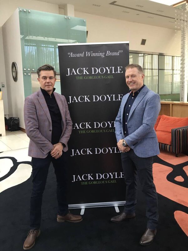 Ray Nugent of Suits Distributors with Irish boxing legend Steve Collins on a recent visit to Cork