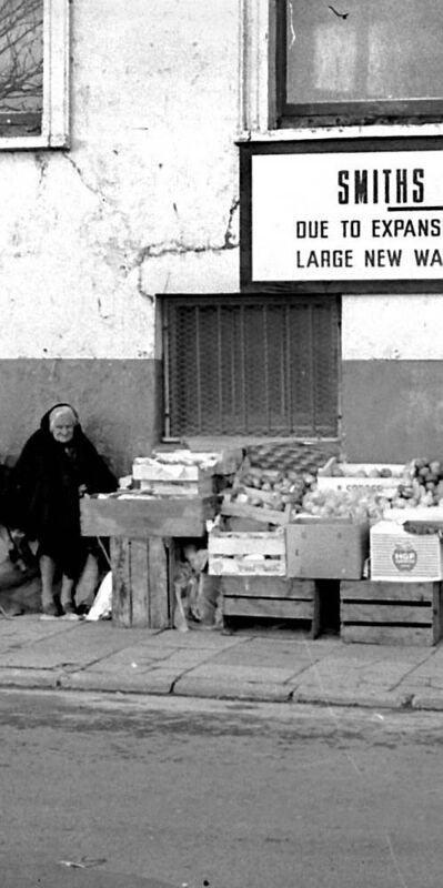 FRESH FROM THE CRATES: A fruit seller at Camden Quay, Cork, in 1976