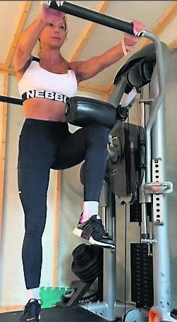 Elayne Ahern training at home.