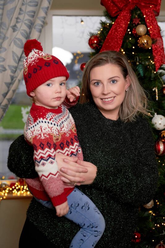 Jess O'Mahony and son Darcy in Battle of the Christmas Lights.