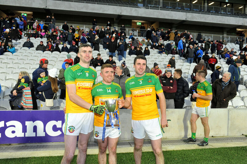 The Murphy cousins Brian, Adrian and Niall Murphy with the cup after the Bon Secours JAFC final at Páirc Uí Chaoimh. Picture: Larry Cummins The Murphy cousins Brian, Adrian and Niall Murphy with the cup after the Bon Secours JAFC final at Páirc Uí Chaoimh. Picture: Larry Cummins