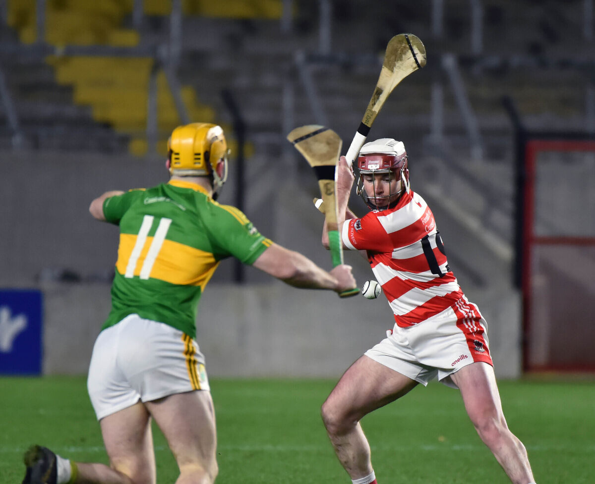 Courcey Rovers' Colm Daly shoots from Castleyons' Niall O'Leary. Picture: Eddie O'Hare