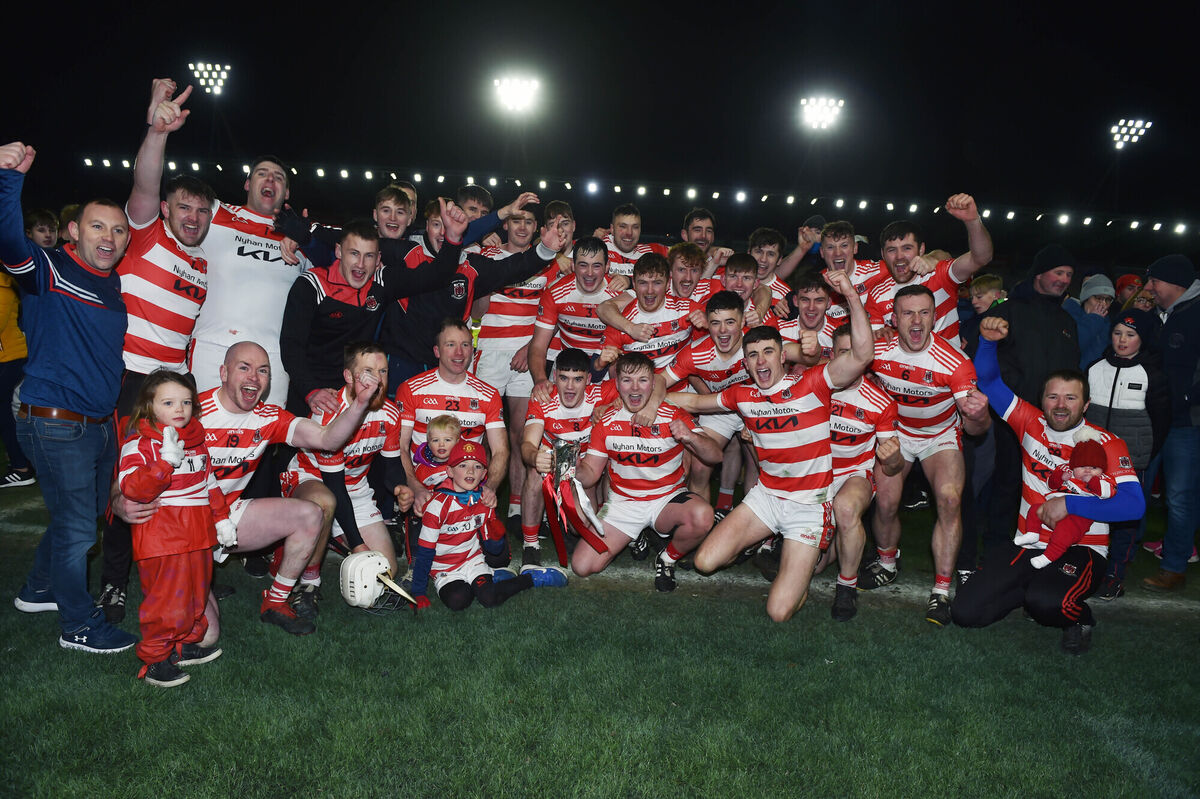 Courcey Rovers players celebrate after defeating Castlelyons in the Co-Op Superstores Premier IHC final at Páirc Uí Chaoimh. Picture: Eddie O'Hare