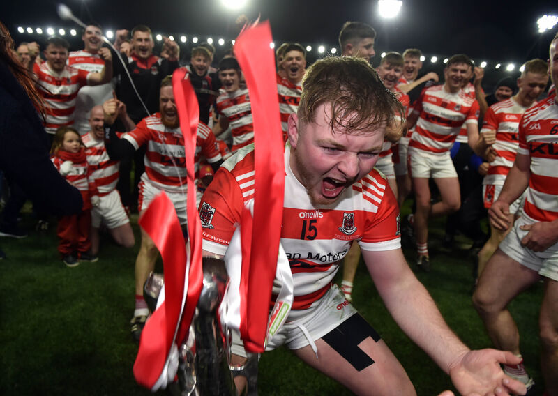 Courcey Rovers' Aidan O'Donovan celebrates after defeating Castlelyons. Picture: Eddie O'Hare
