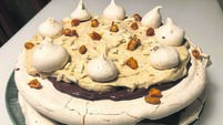 Recipe: Pavlova with Chocolate Custard and Peanut Butter Cream