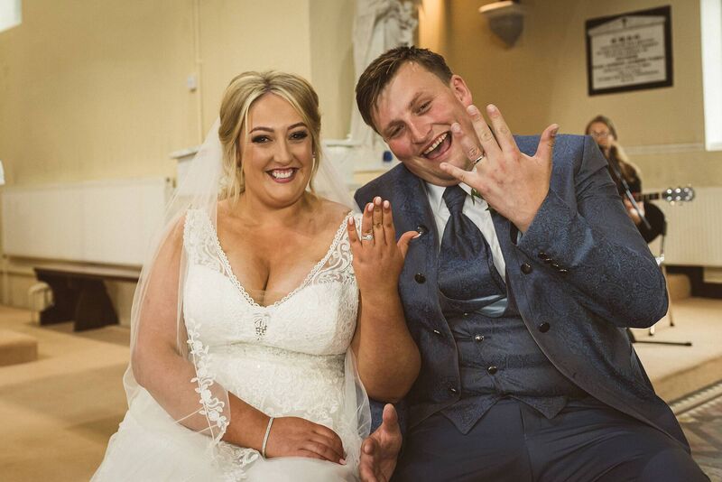 WITH THIS RING: Sarah O’Dwyer and Ross Brennan, who were married at the Sacred Heart Church, Durrus.