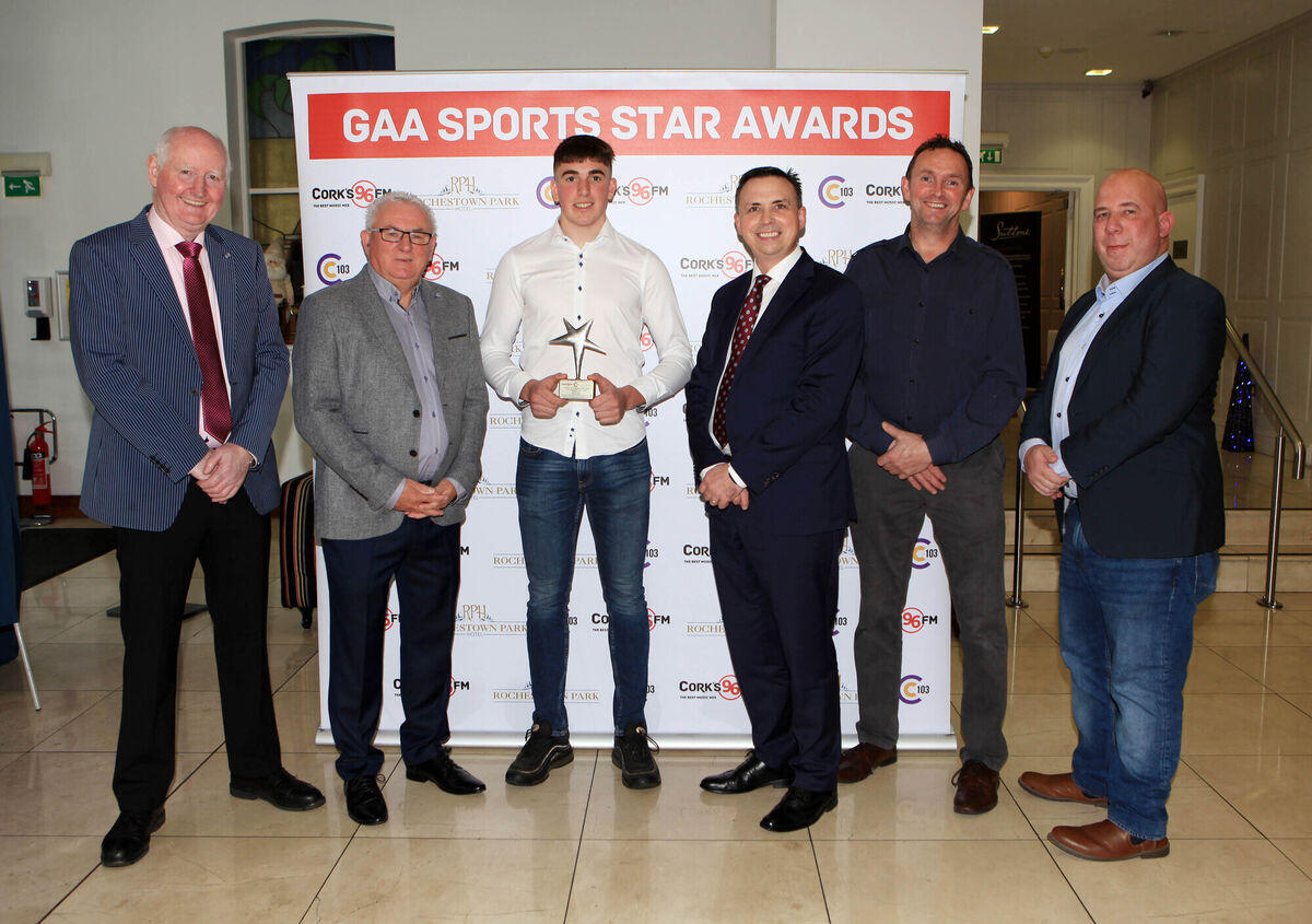 Ciaran Joyce picking up his award from Finbarr McCarthy, 96FM, flanked by Pat Horgan, Tom Tobin, Carey Joyce and Joe Blake. Picture: Tony O’Connell. Ciaran Joyce picking up his award from Finbarr McCarthy, 96FM, flanked by Pat Horgan, Tom Tobin, Carey Joyce and Joe Blake. Picture: Tony O’Connell.