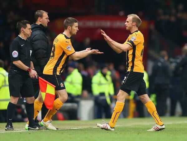Gearoid Morrissey comes on for Cambridge and replaces Luke Chadwick at Old Trafford.