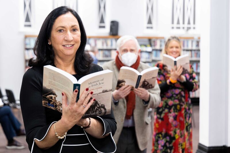 Yvonne Cohen, daughter of Lionel Cohen, pictured with Prof Dermot Keogh, Emeritus Professor of History, Emeritus Jean Monnet Professor and member of RIA at University College Cork, and Patricia Looney, Senior Executive Librarian, at the launch of Lionel's "Memoir of an Irish Jew", recently. Picture: Michael O'Sullivan /OSM PHOTO