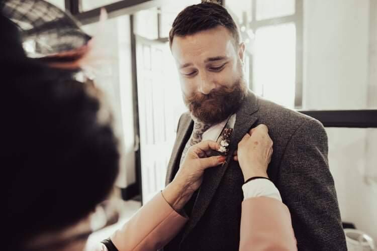 Luke Kearney preparing for the wedding day.