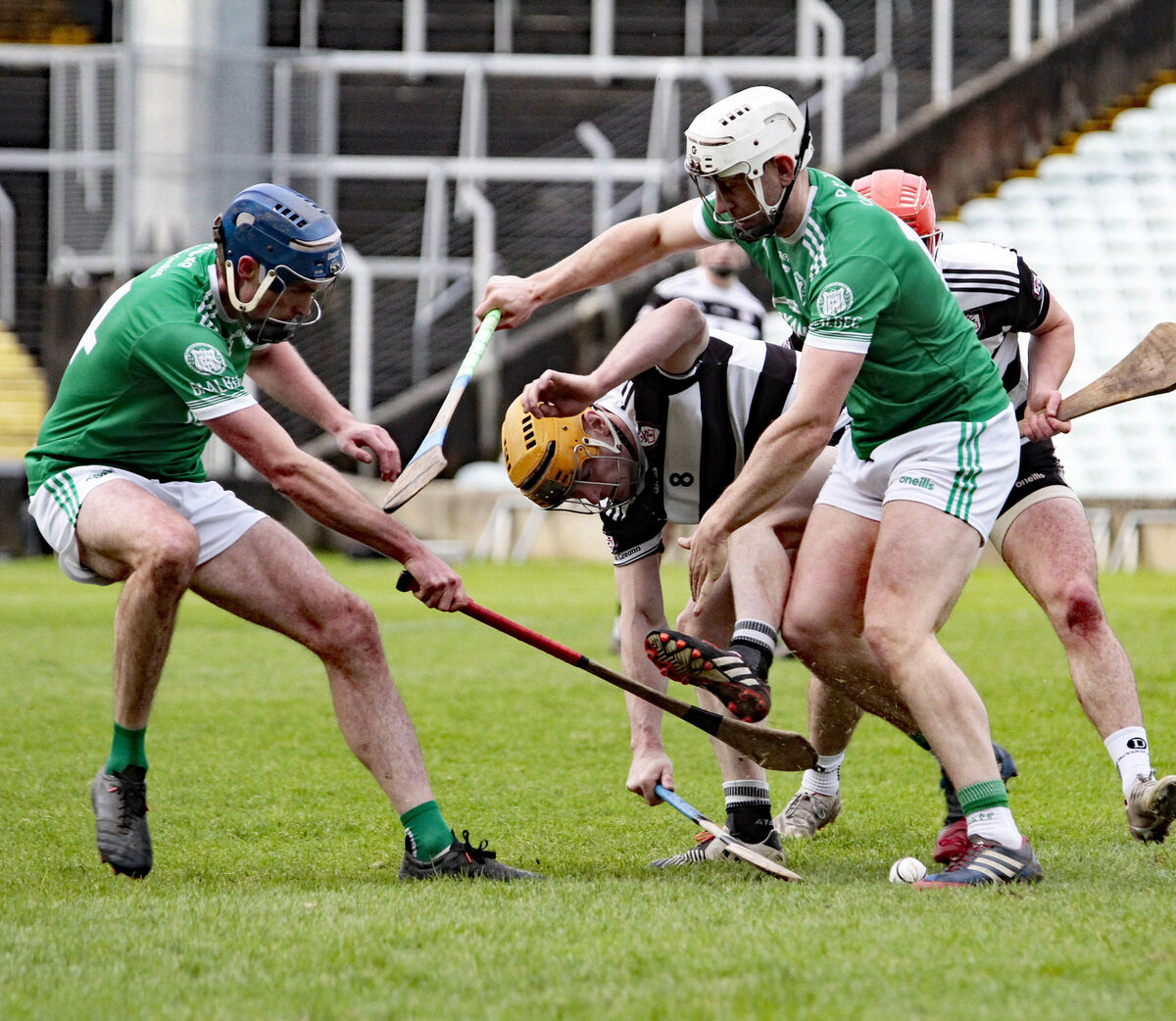 Paul Haughney of Midleton is crowded out against Kilmallock. Picture: Brendan Gleeson Paul Haughney of Midleton is crowded out against Kilmallock. Picture: Brendan Gleeson