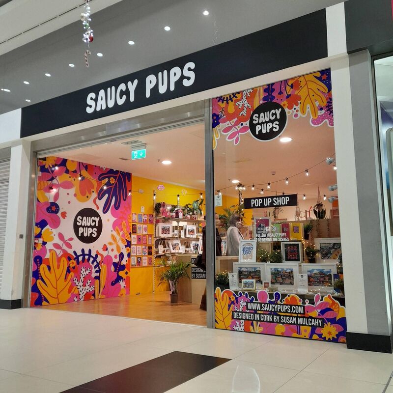 The Saucy Pups pop up shop in Douglas Village Shopping Centre. The Saucy Pups pop up shop in Douglas Village Shopping Centre.