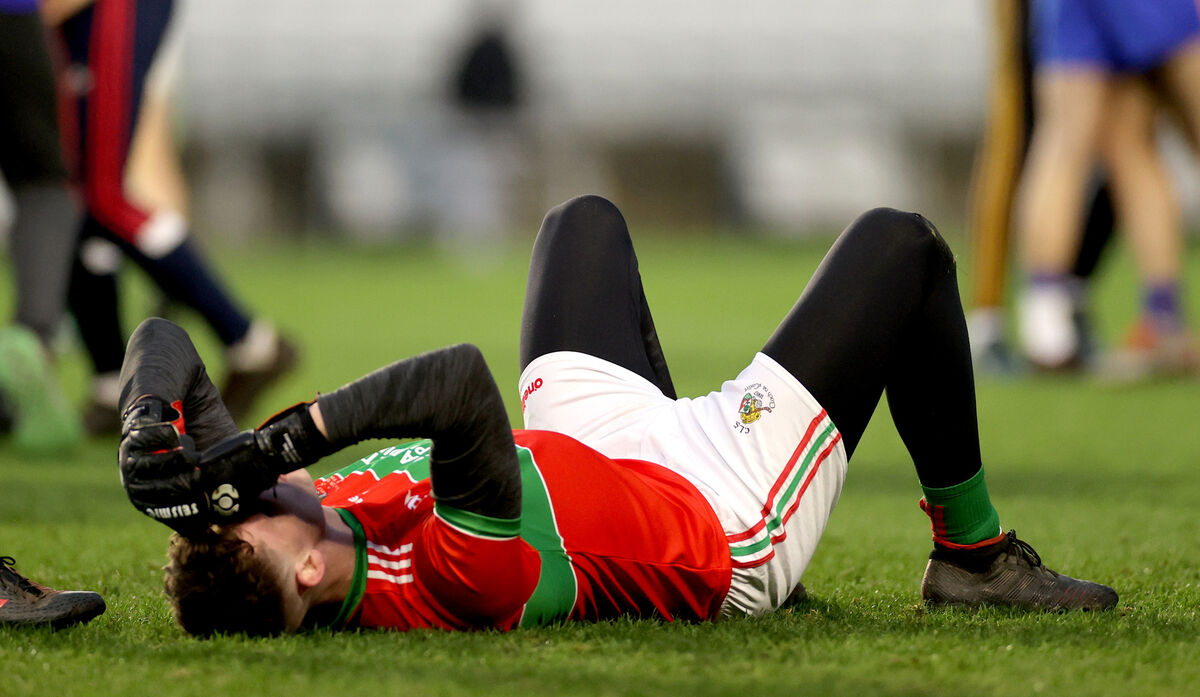 Clonakilty's goalkeperr Mark White dejected after the game