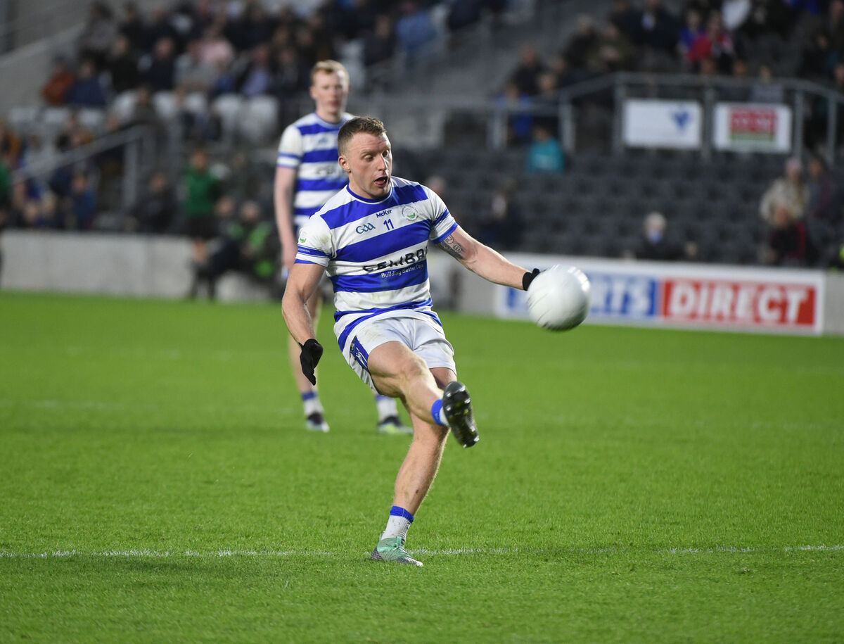  Point from a freekick scored by Brian Hurley, Castlehaven in the final minutes of extra time against The Barr's.