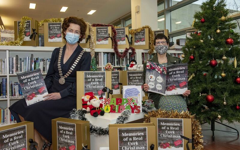Mayor of the County of Cork, Cllr. Gillian Coughlan with Liz Maddox, vice-chairperson of the Older Peoples Council   At the launch of the print edition of ‘’Memories of a Real Cork Christmas’’. Pic: Brian Lougheed 